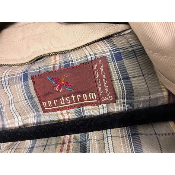 Nordstrom Trench Coat Mens 36S Vintage Hong Kong Travel Workwear Office Travel - Picture 4 of 8